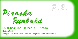 piroska rumbold business card